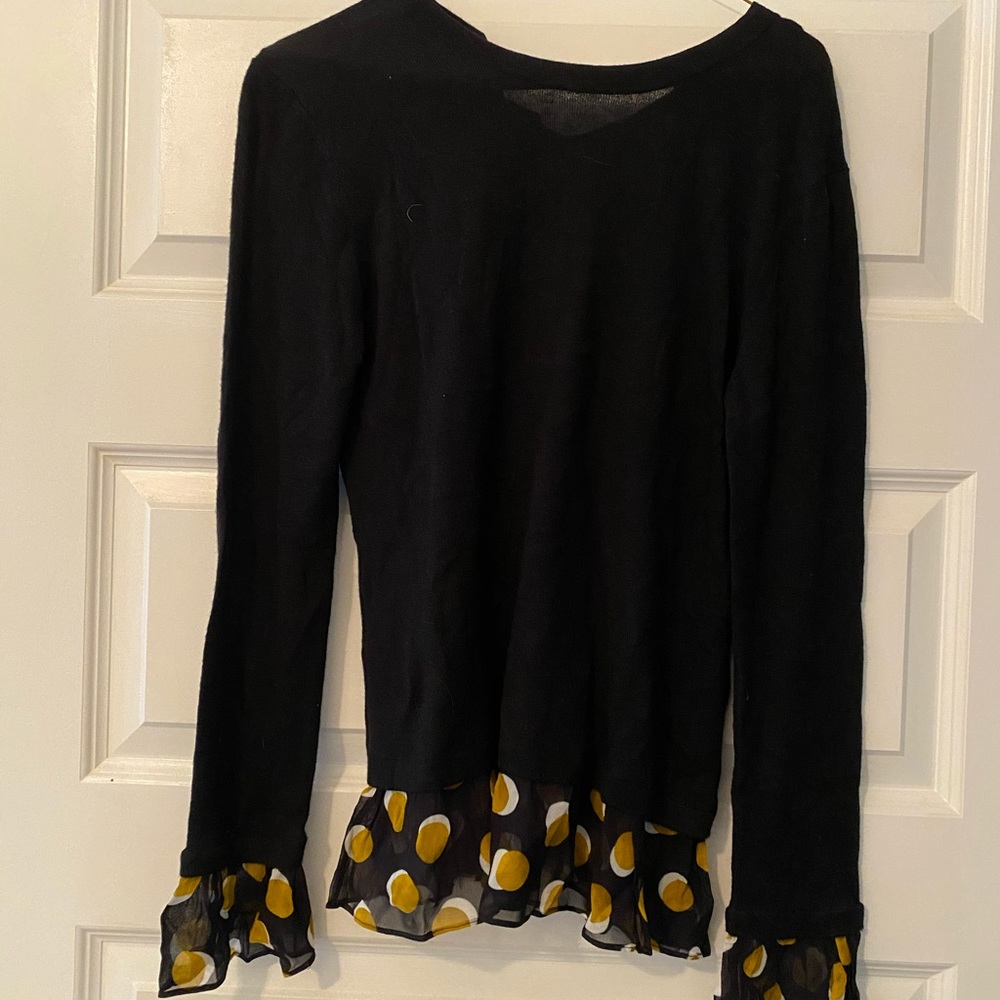 Anthropologie Black/Yellow sweater/blouse